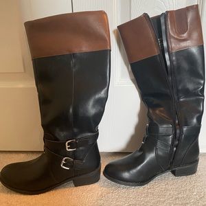 Black and Brown Kneehigh Boots - Size 8M